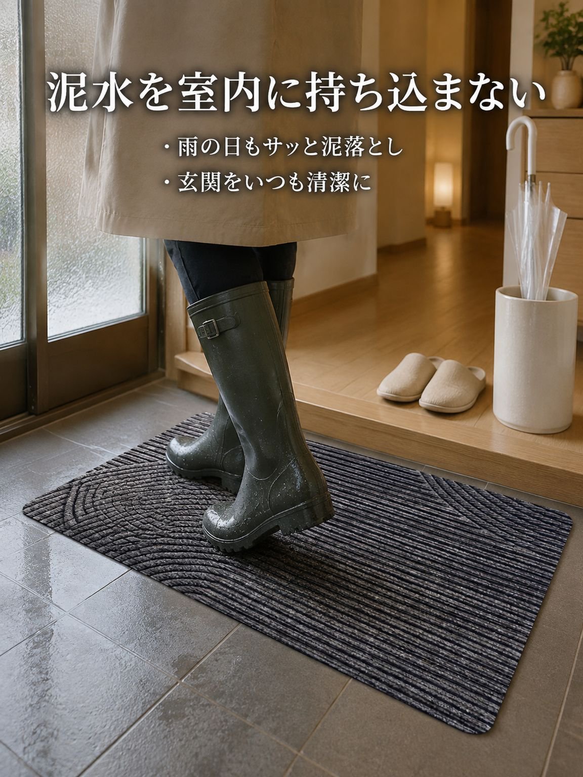 滑り止め処理済み床マット