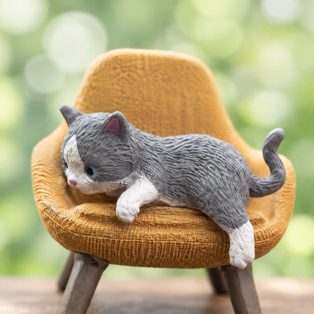 漫画風デザインの猫カーアクセサリー