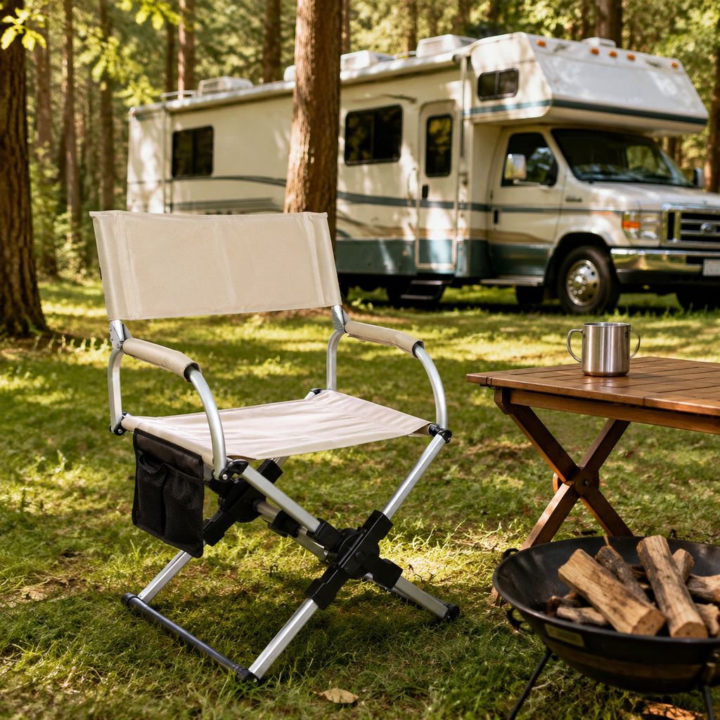 Outdoor camping folding chair, aluminum alloy magician director chair, portable RV folding chair, fi