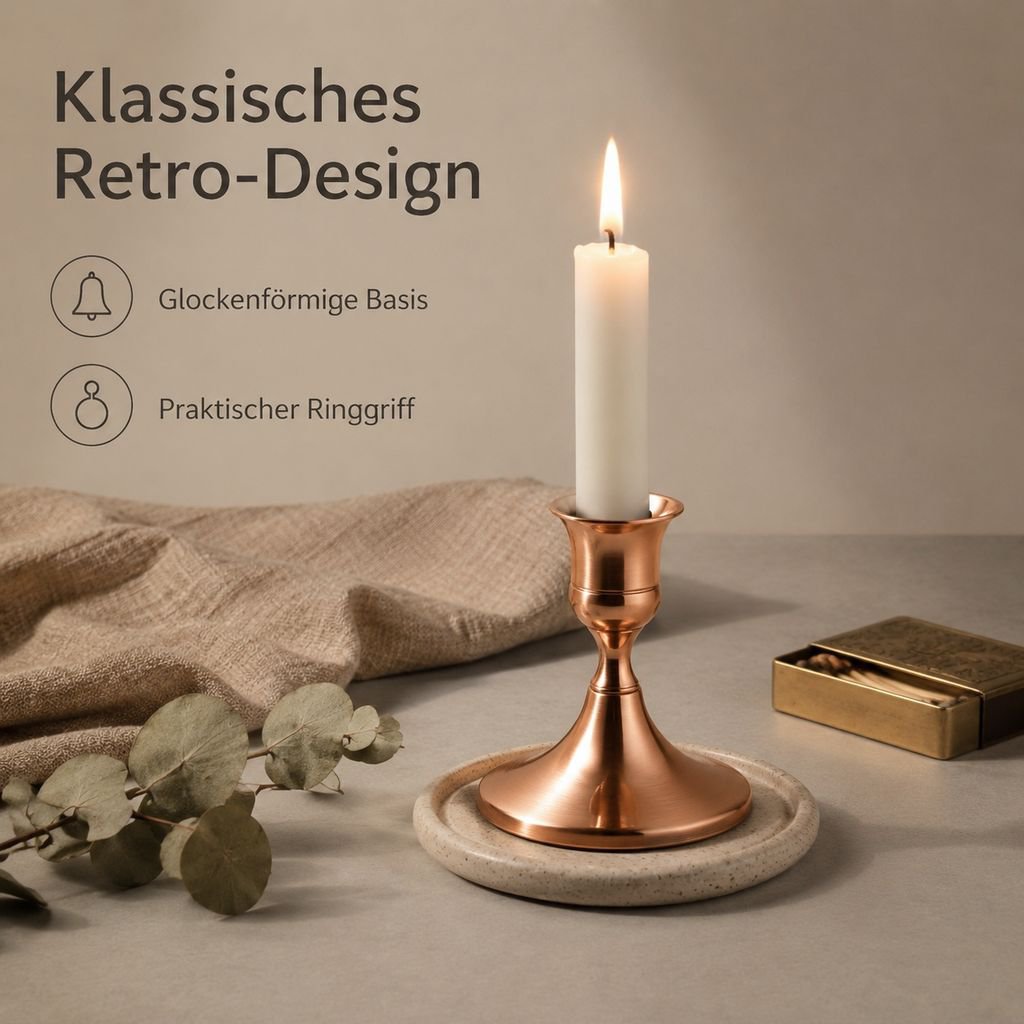 Vintage-Kerzenhalter aus Metall im Glockendesign