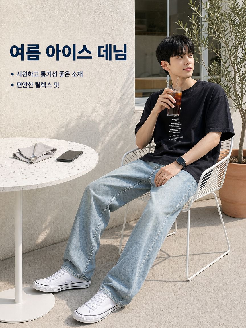  남성복 #여름 얇은 아이스진 남성 패션 미국 브랜드 하이스트릿 캐주얼 롱 팬츠