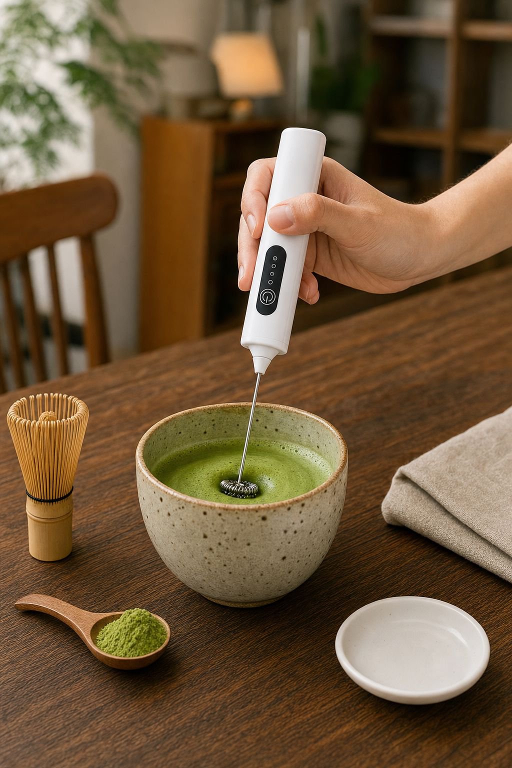 Wireless electric handheld milk frother