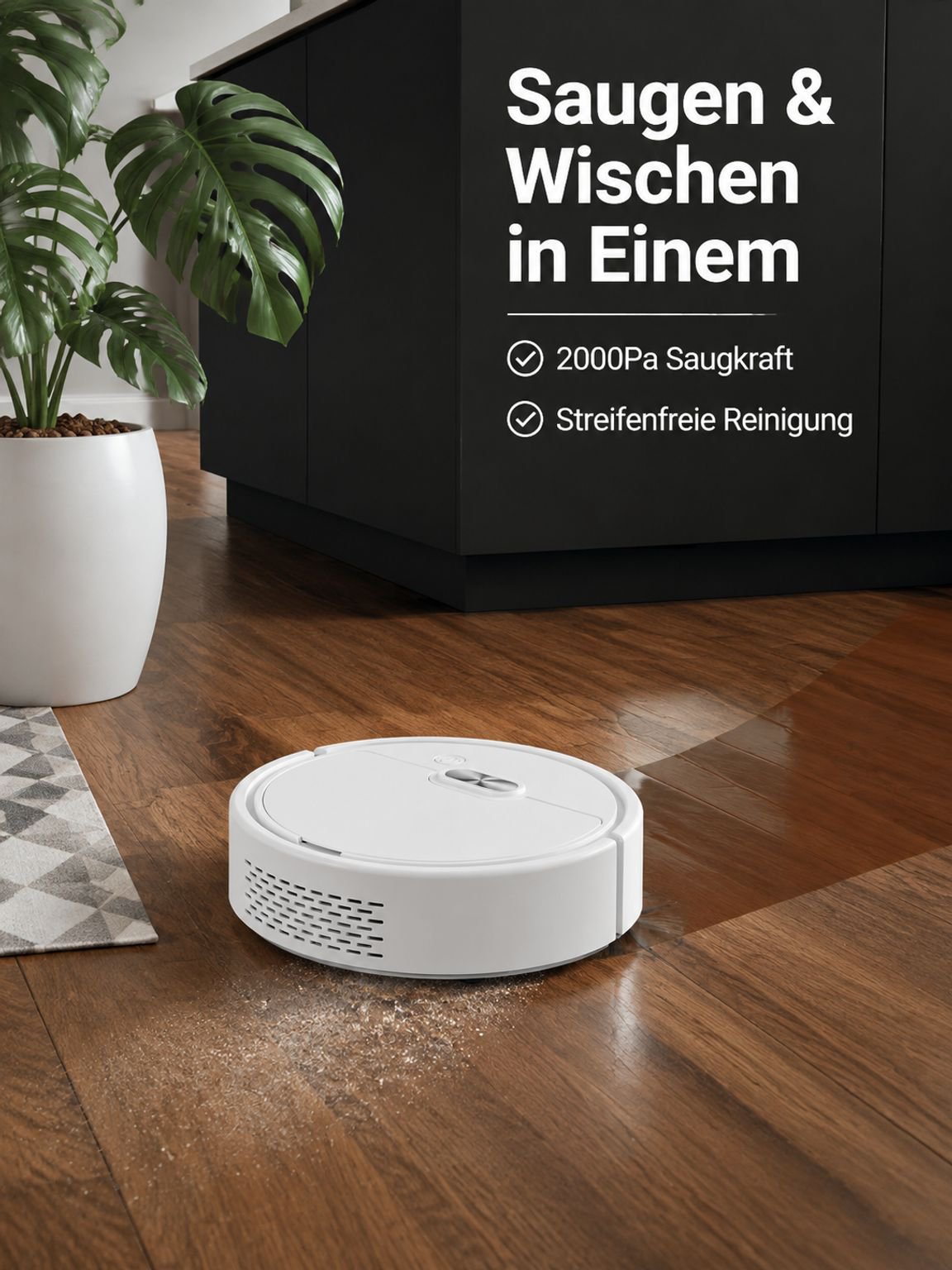 Intelligenter Staubsauger- und Wischroboter für Zuhause