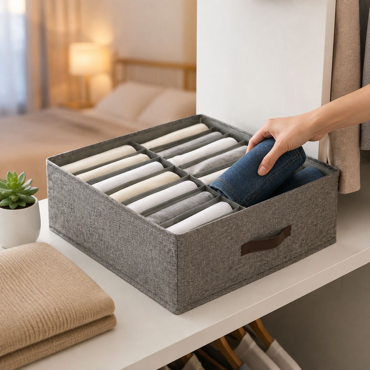 Multifunctional Wardrobe Clothes Organizer Storage Box