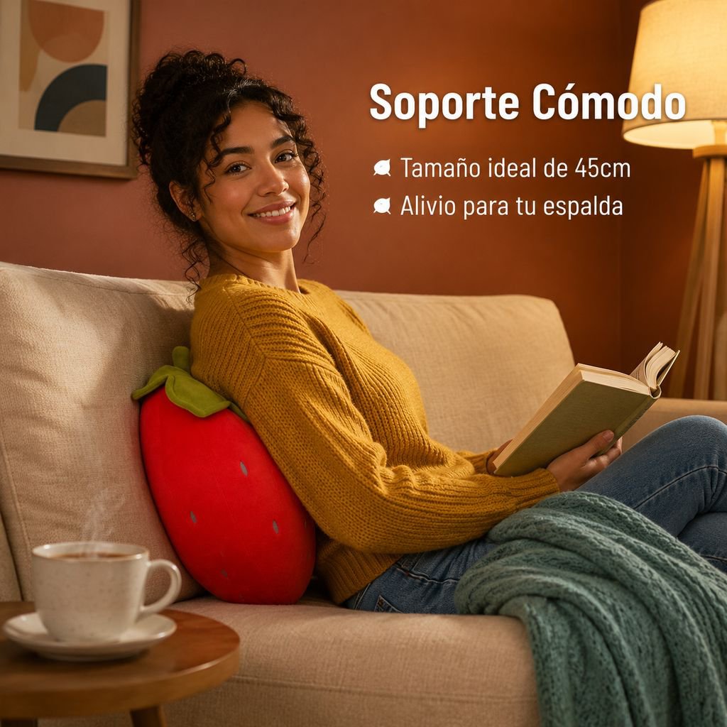 Almohada de Peluche con Diseño de Fresa Linda