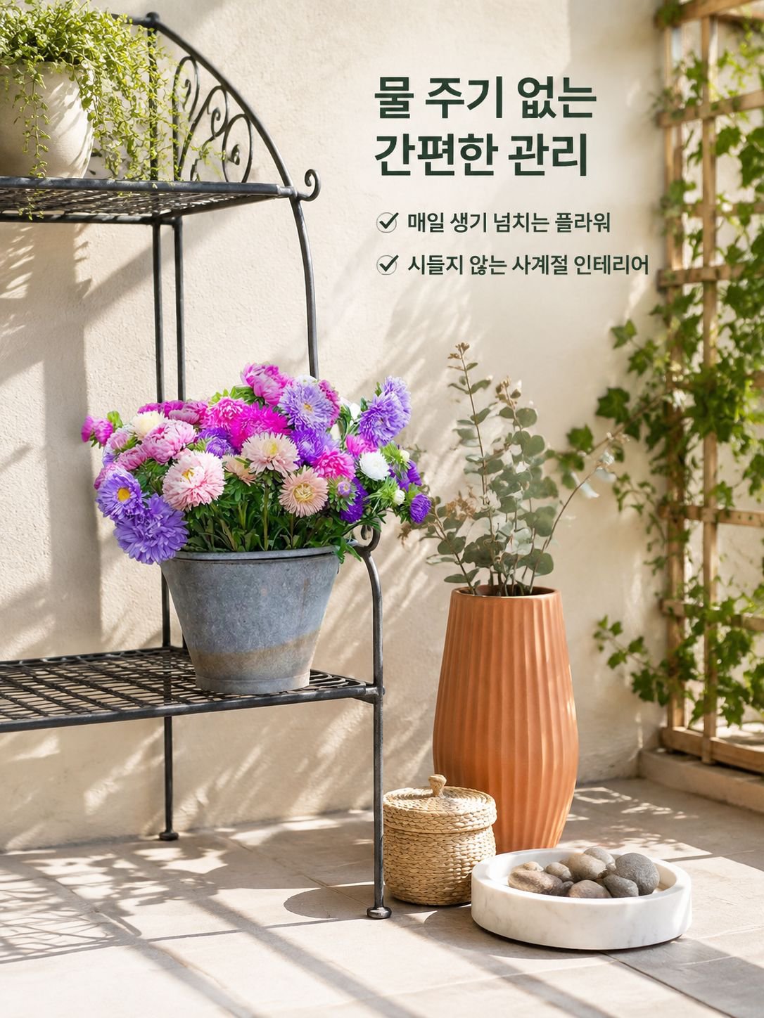 다채로운 캔디 화분 꽃