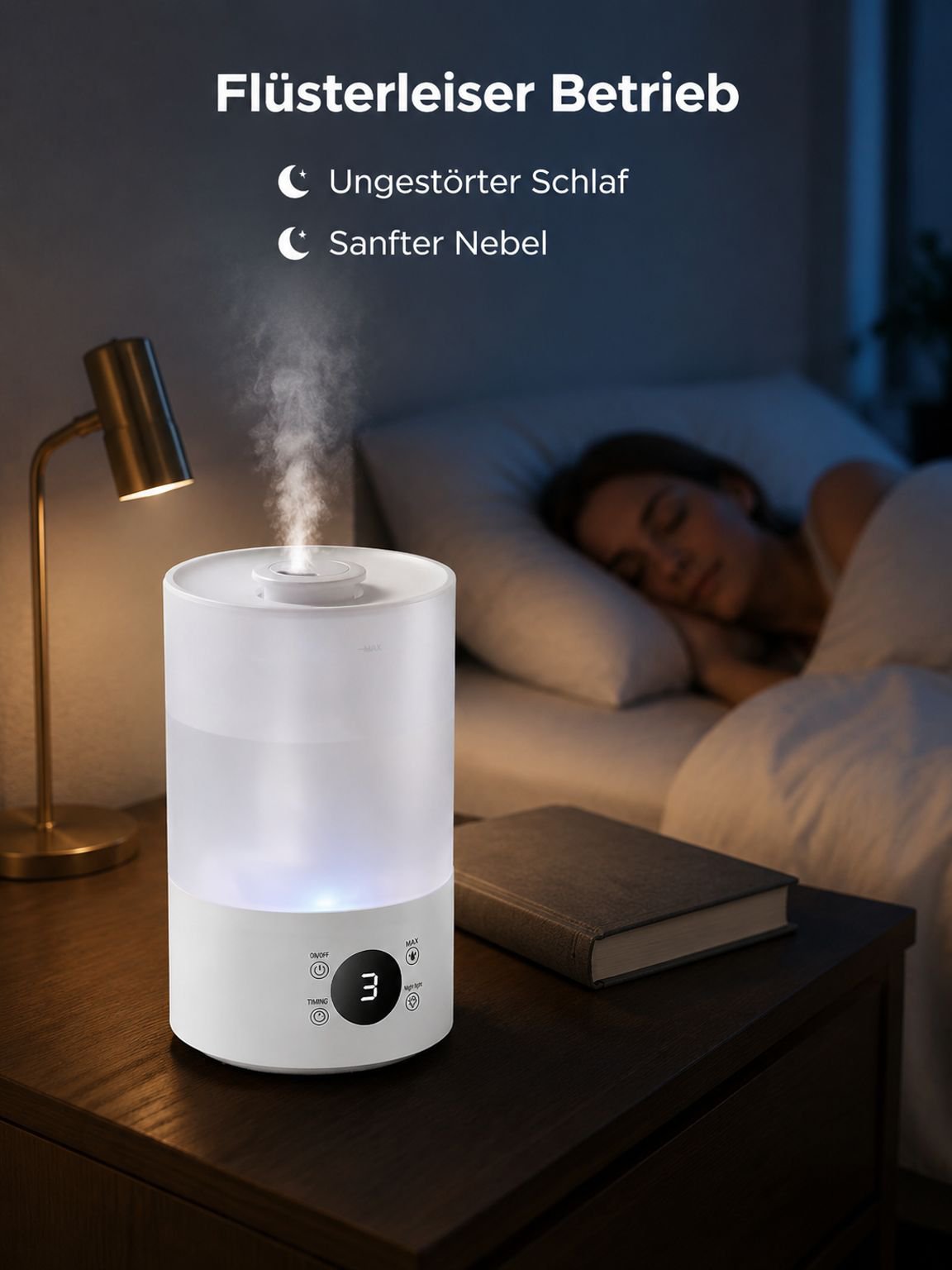 Leiser Haushalts-Luftbefeuchter mit 4L Fassungsvermögen, intelligentes Raumduft-Sprühgerät