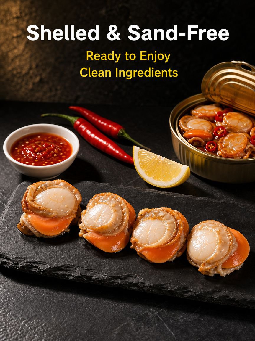 Spicy Garlic Scallop Meat Canned