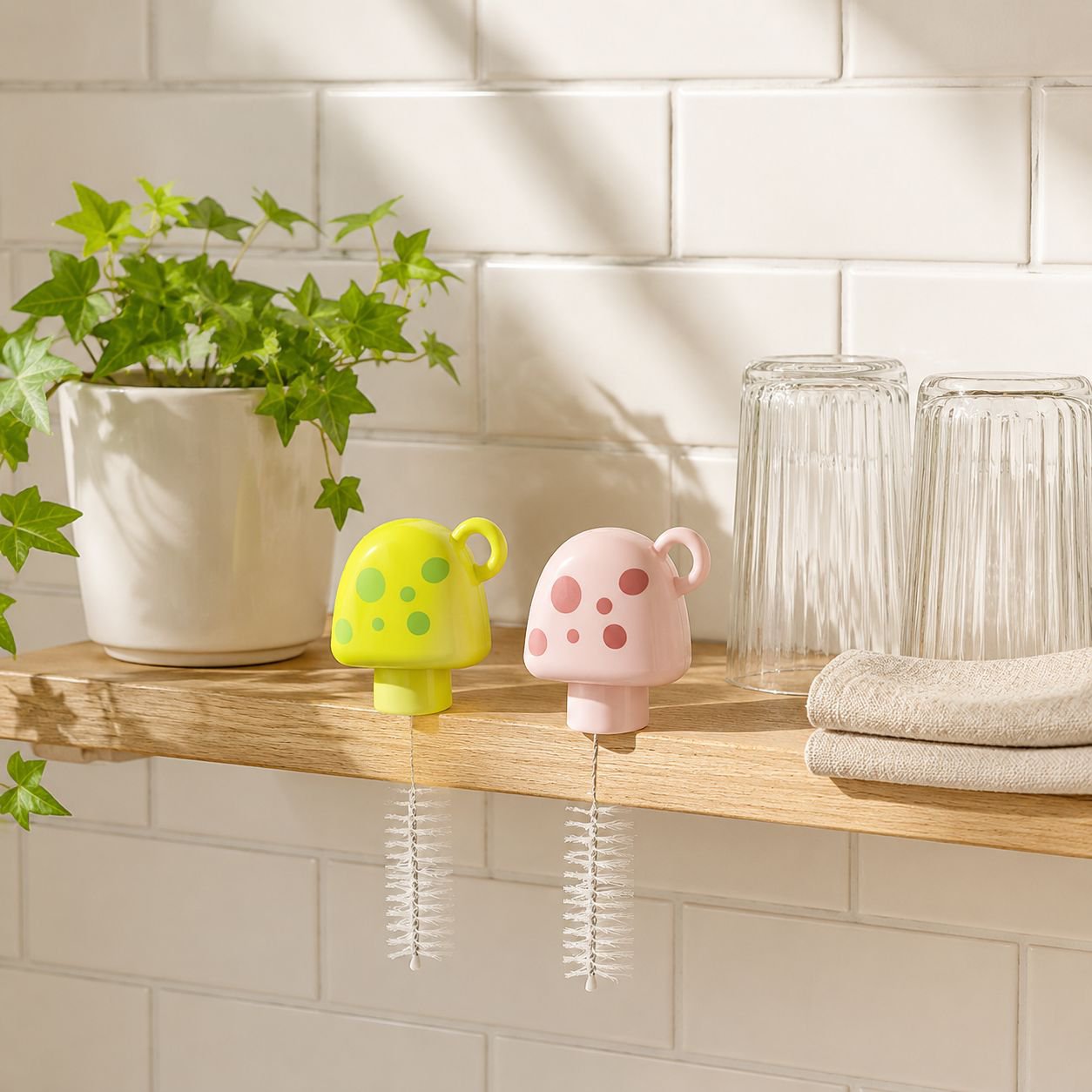 Easy-to-use mug brush for kitchen and baby products