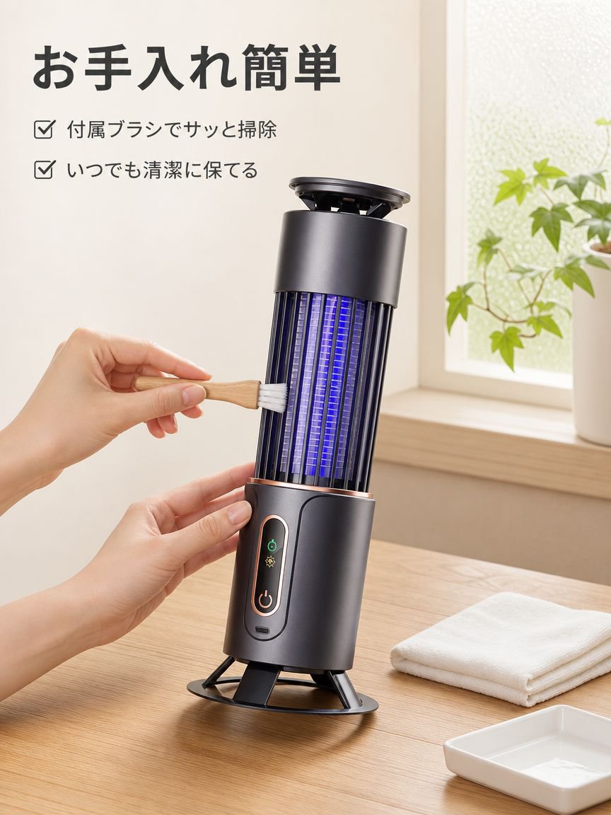 ポータブルUSB紫外線電気ショック蚊取りランプ 家庭用・レストラン・寝室用 3in1多機能