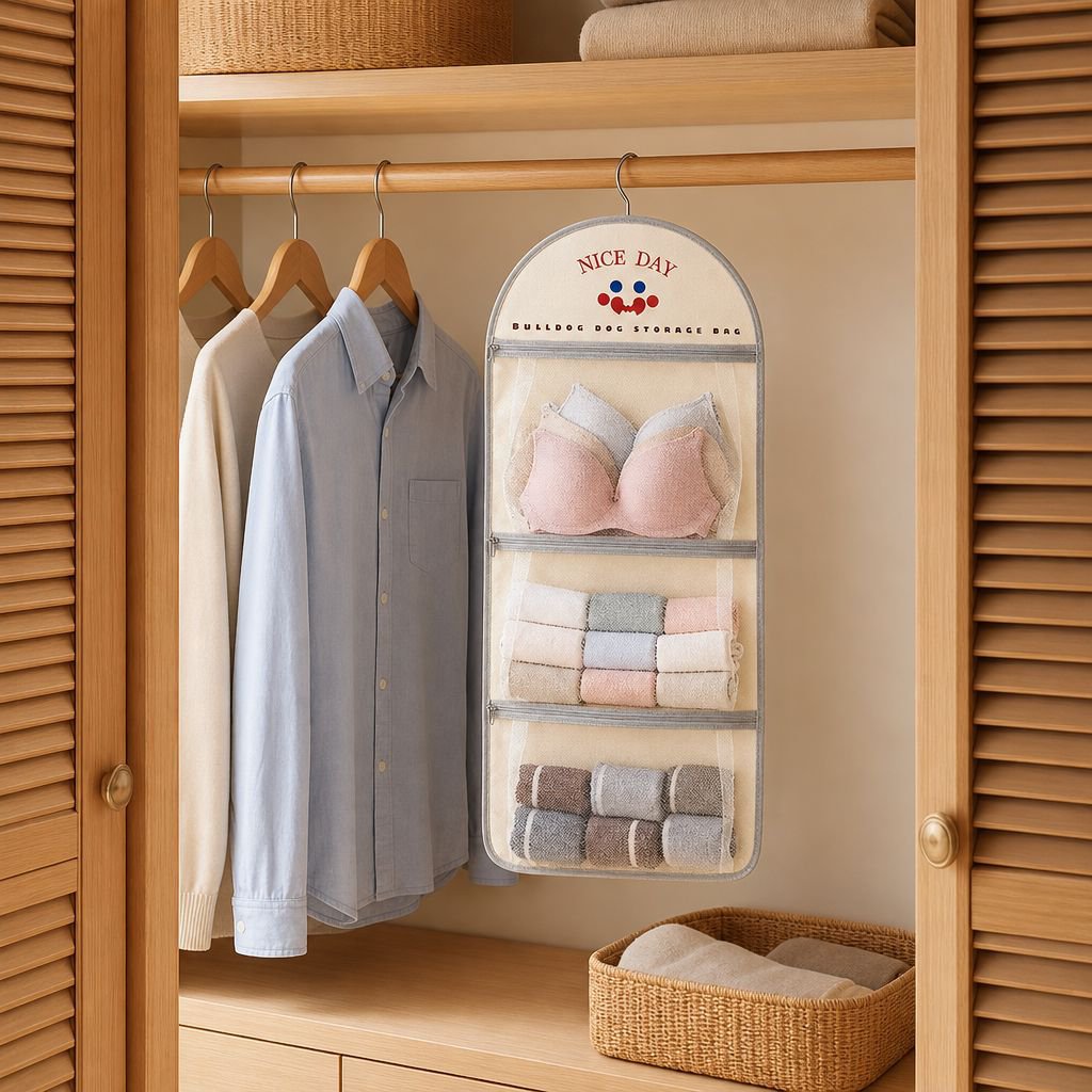 Dormitory Hanging Mesh Organizer Underwear Sock Clothes Storage Bag