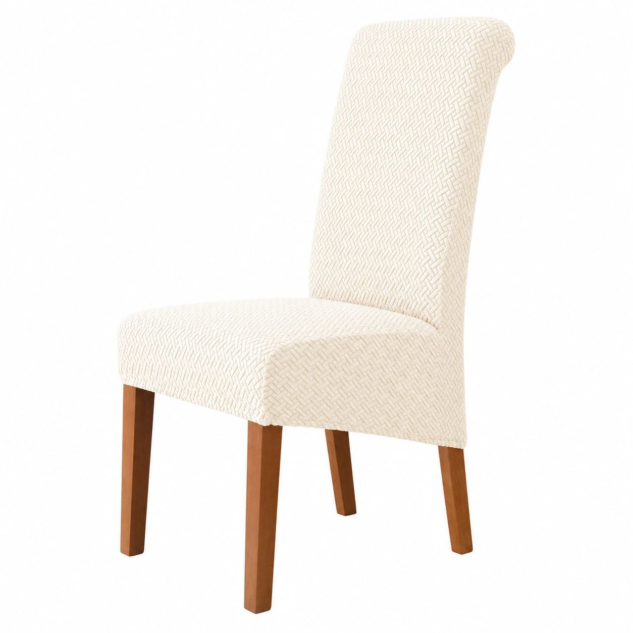 Chaise de salle à manger en tissu jacquard extensible, dossier haut, pour hôtel