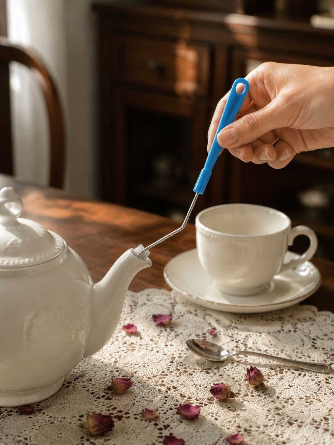 Multi-purpose cleaning brush for bottles and cups