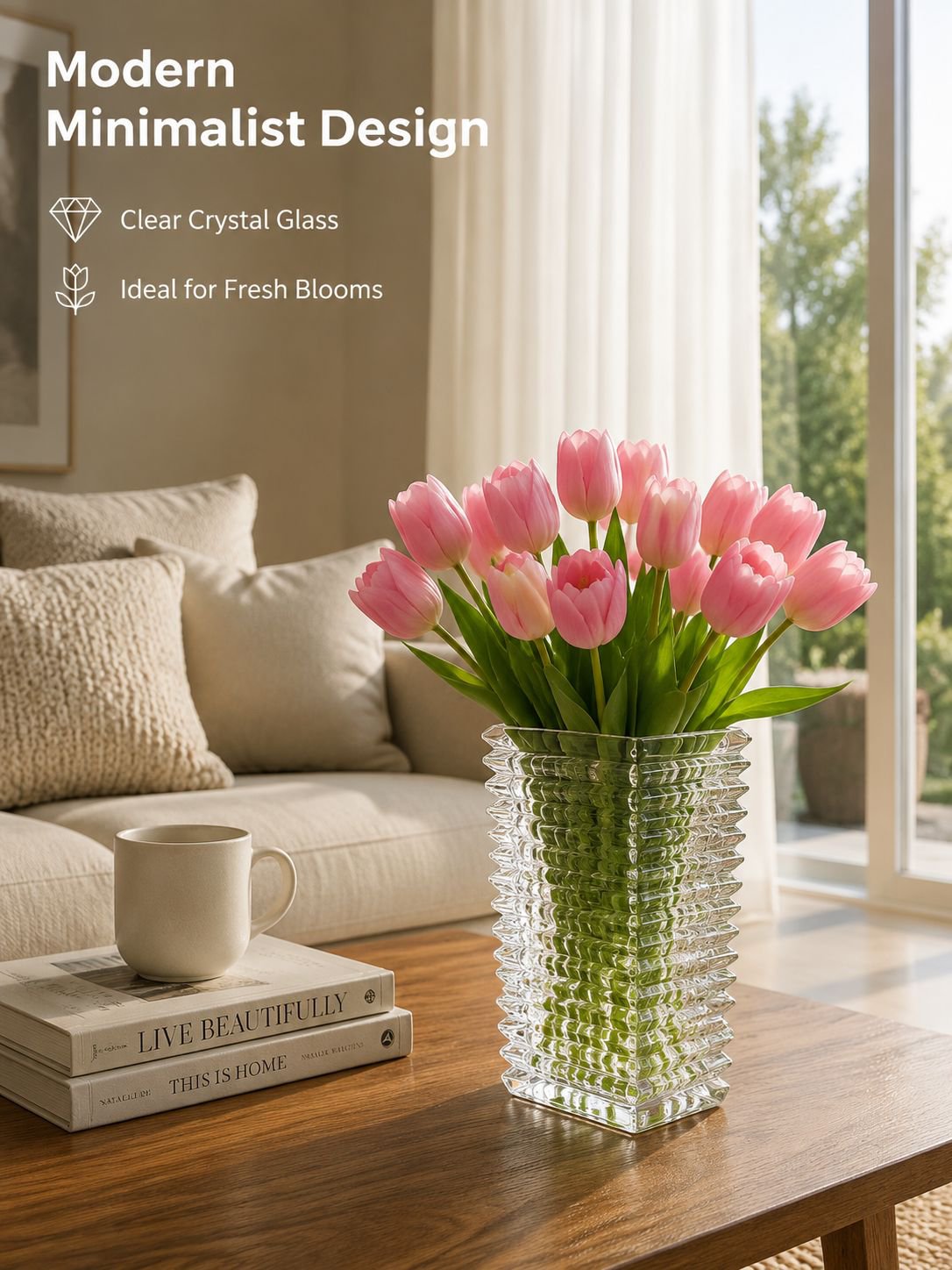 Modern Minimalist Crystal Glass Vase
