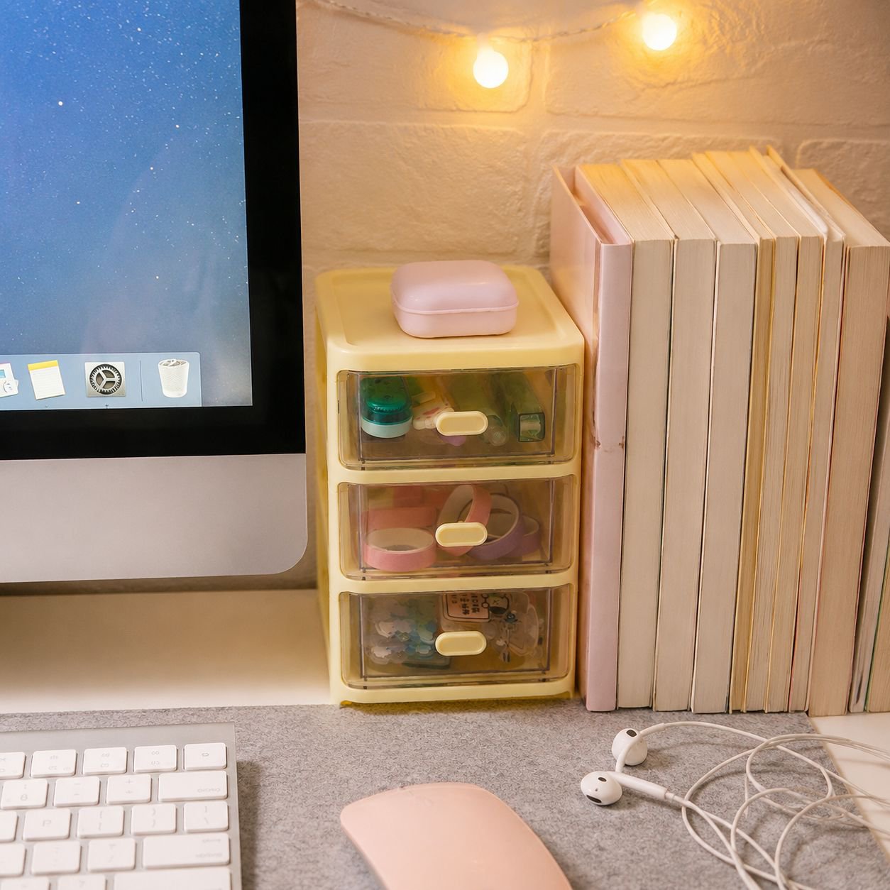 Spacious desktop organizer for stationery and accessories