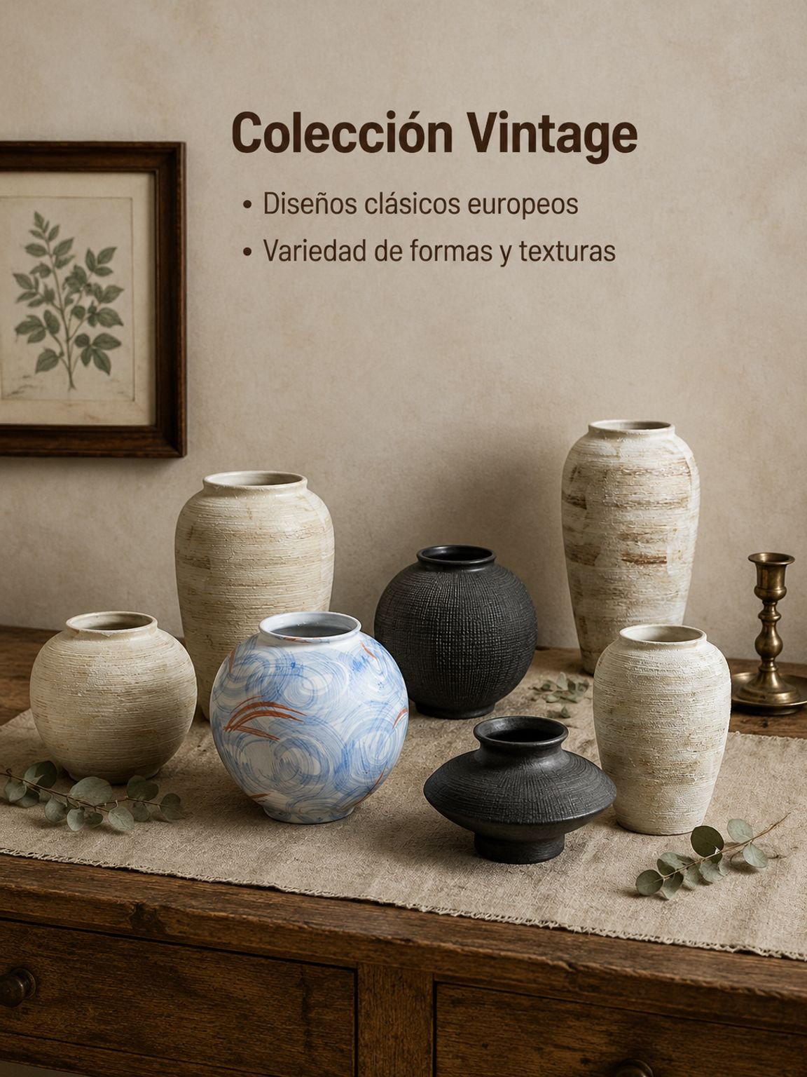 Jarrón vintage de estilo europeo
