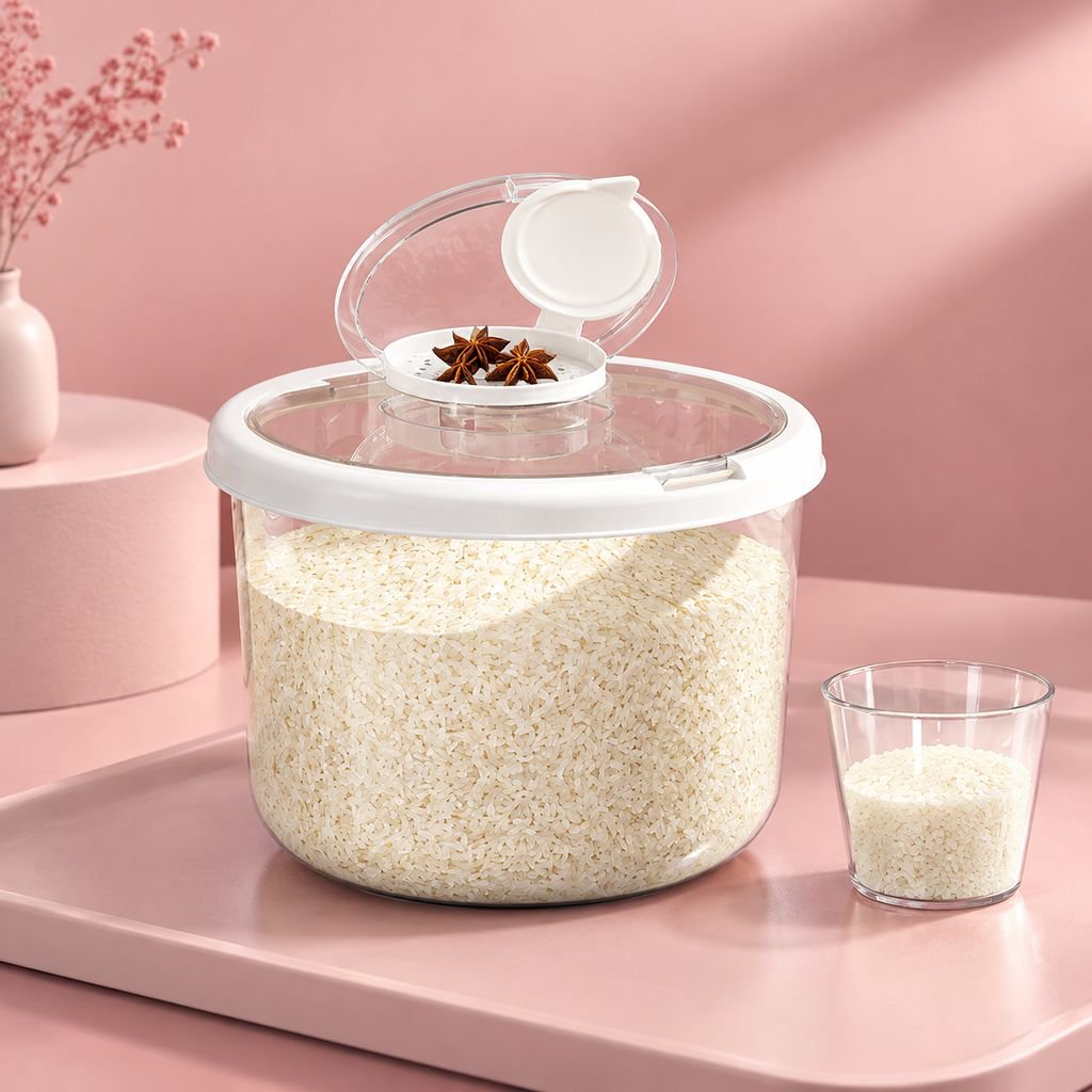 大容量密閉米びつ・防虫・防湿・食品グレードの保存容器・小麦粉や猫用フード、犬用フードに対応