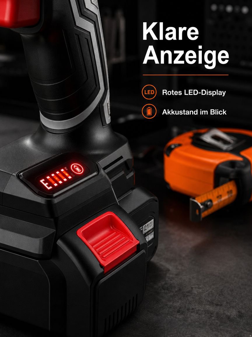Kabelloser Schrauber mit ergonomischem Griff