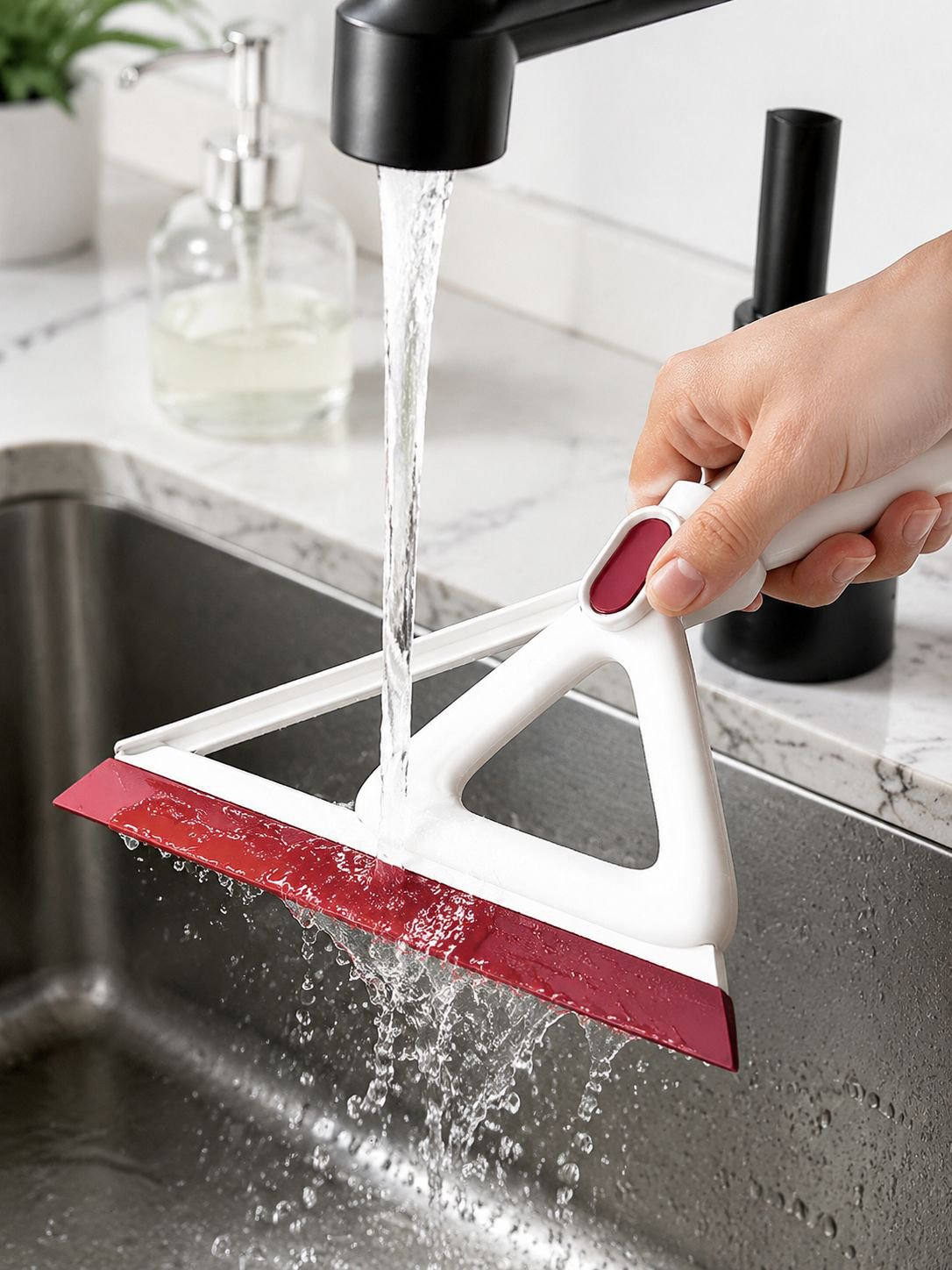Home cleaning with triangular magic broom