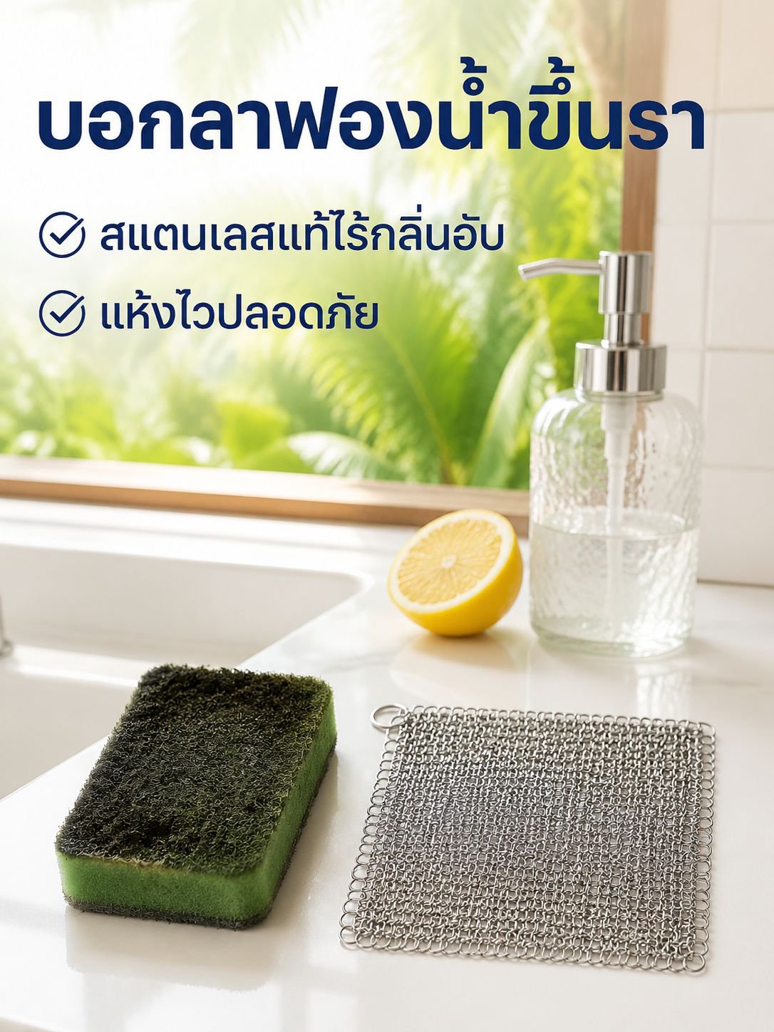 ลูกบอลทำความสะอาดครัวสแตนเลส