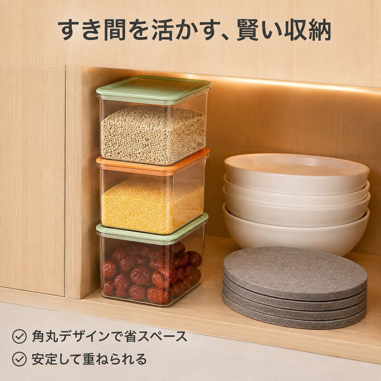 厚手防虫小麦粉ストッカー収納容器