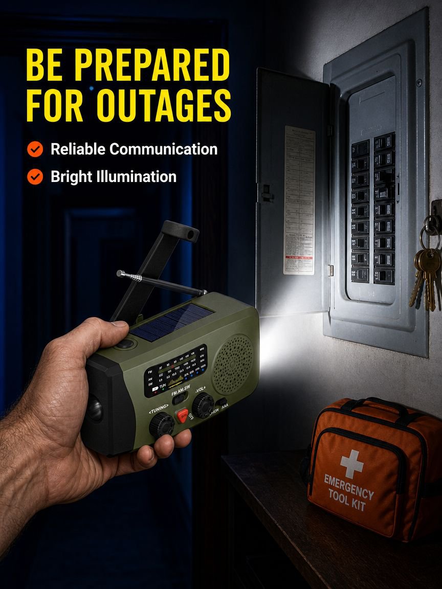 Multi-functional Emergency Radio Flashlight