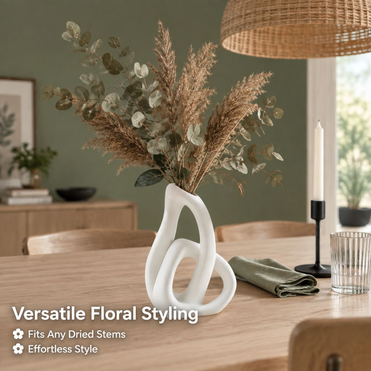 Modern Creative Crossed Ceramic Vase Dried Flower Decorative Centerpiece