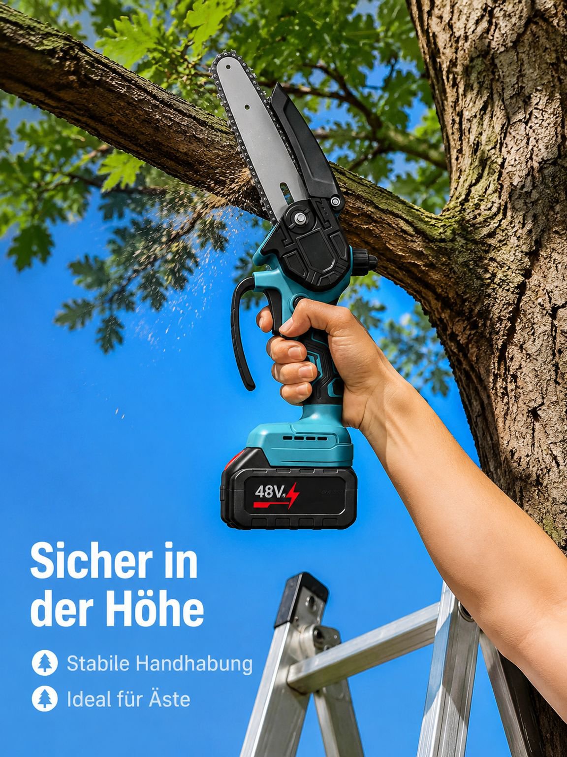 Akku-Handkettensäge für Holzbearbeitung
