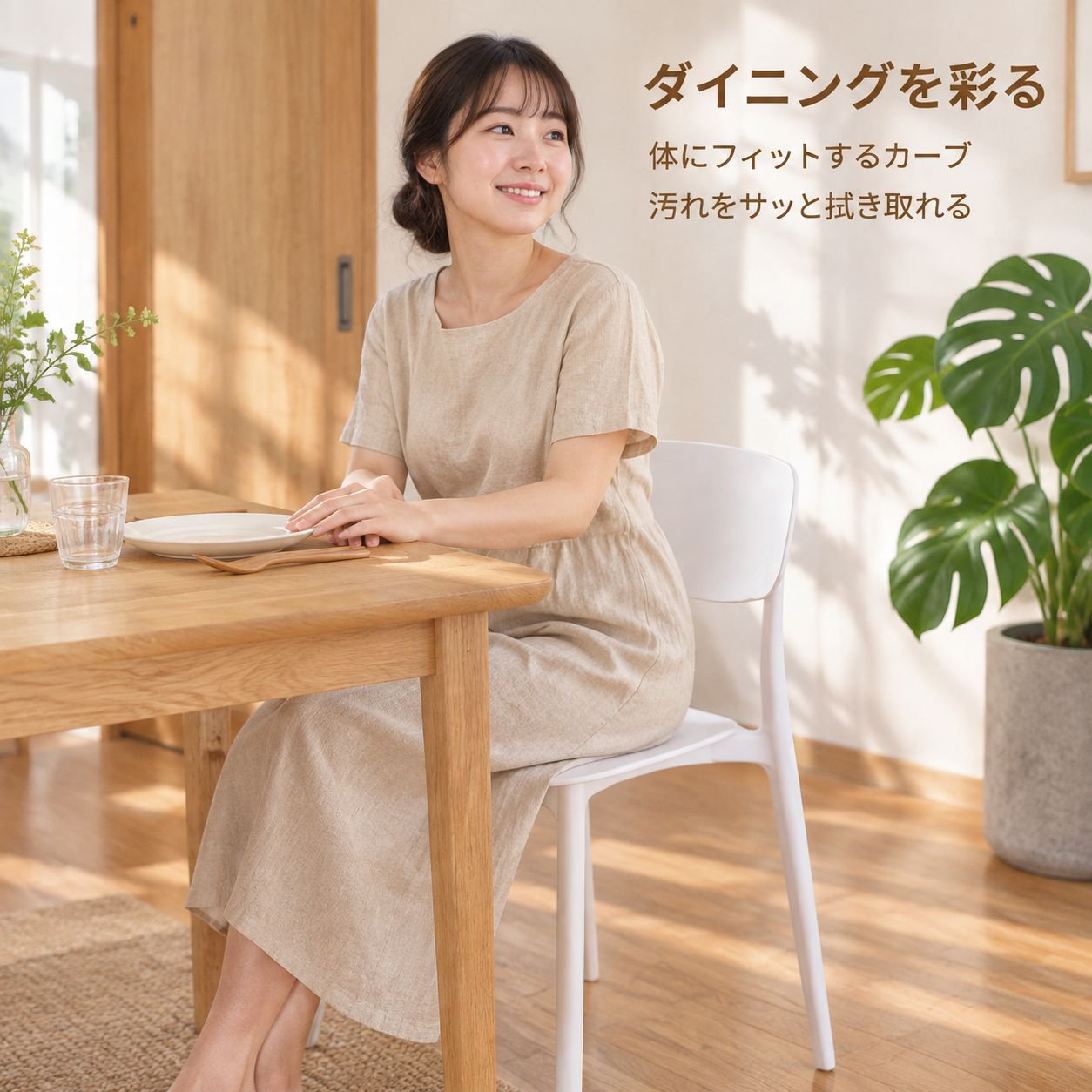厚手でシンプルな背もたれ付きラウンジチェア