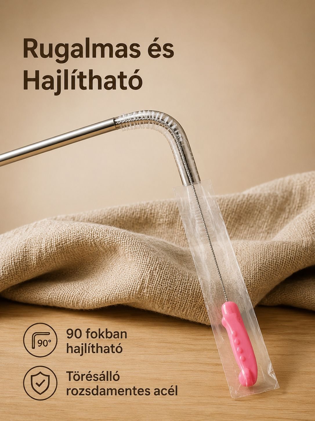 Krokodil szívószál tisztító kefe