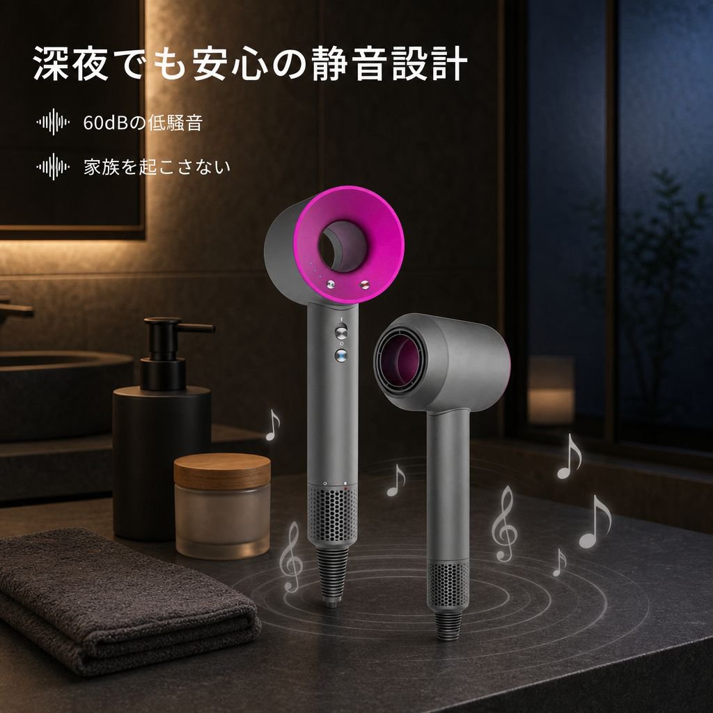 刃のないマイナスイオンヘアドライヤー、静音設計で家庭用、豊富なカラーバリエーションをご用意。