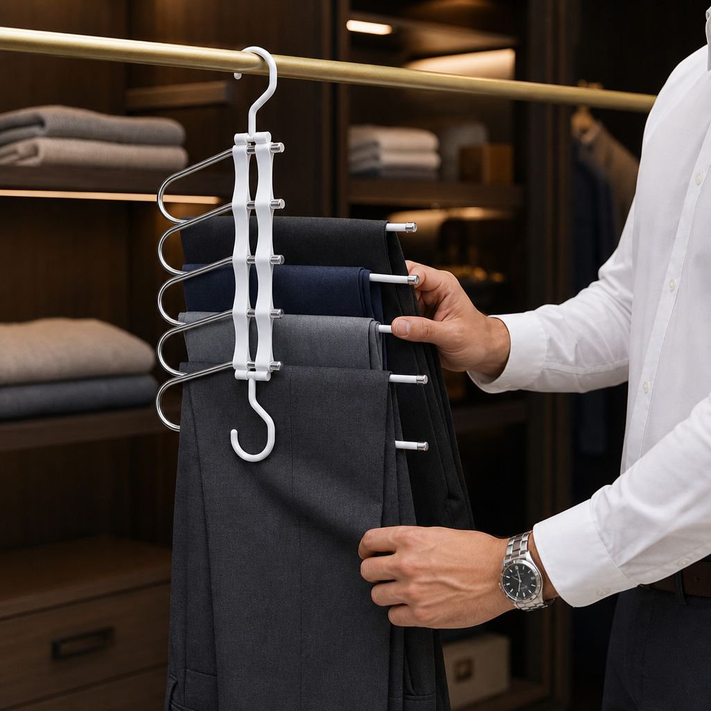 Perchero organizador mágico para pantalones de uso doméstico, multifuncional