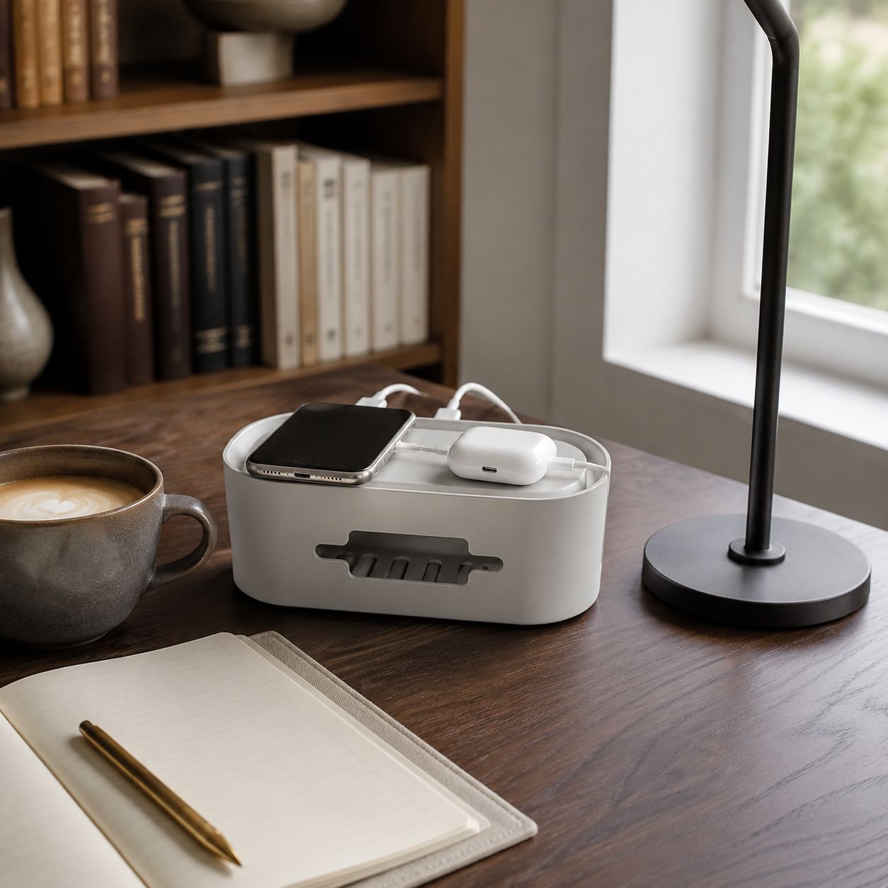 Modern design extension cable storage box