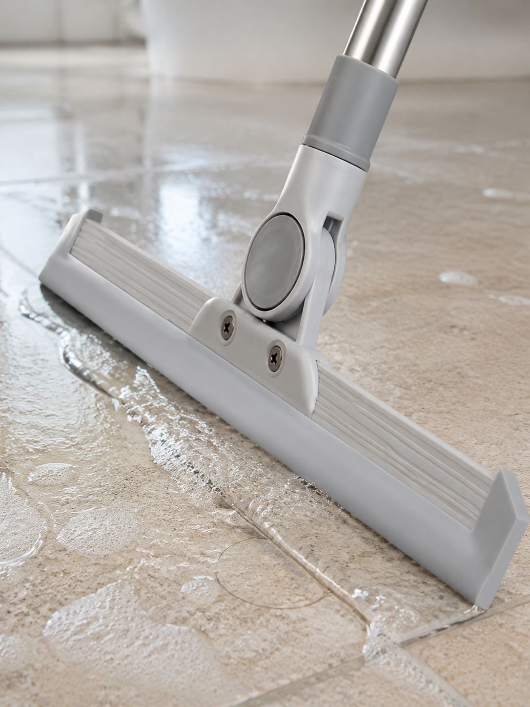 Magic broom scraper for wet and dry bathroom floors