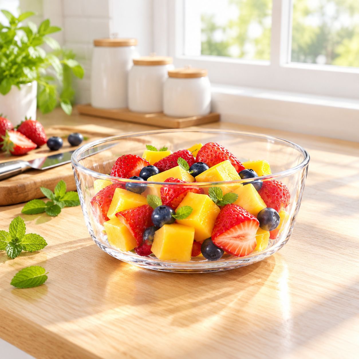 Transparent fruit salad bowl, rice bowl, thickened glass instant noodle bowl, soup bowl, heat-resist