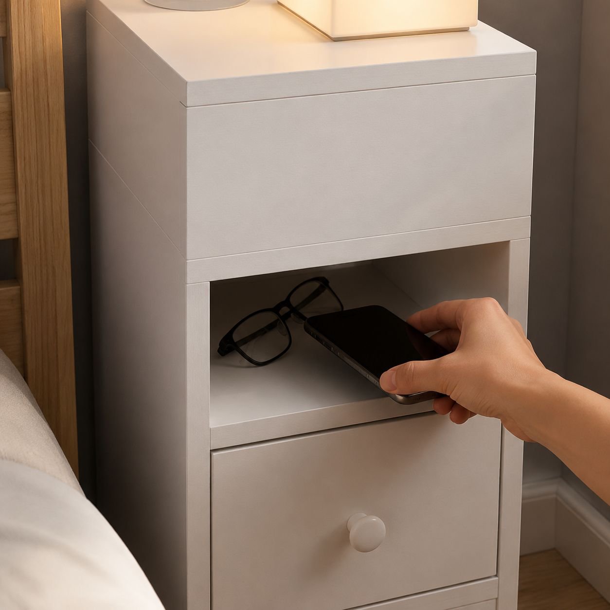 Simple Style Multifunctional Bedside Storage Cabinet
