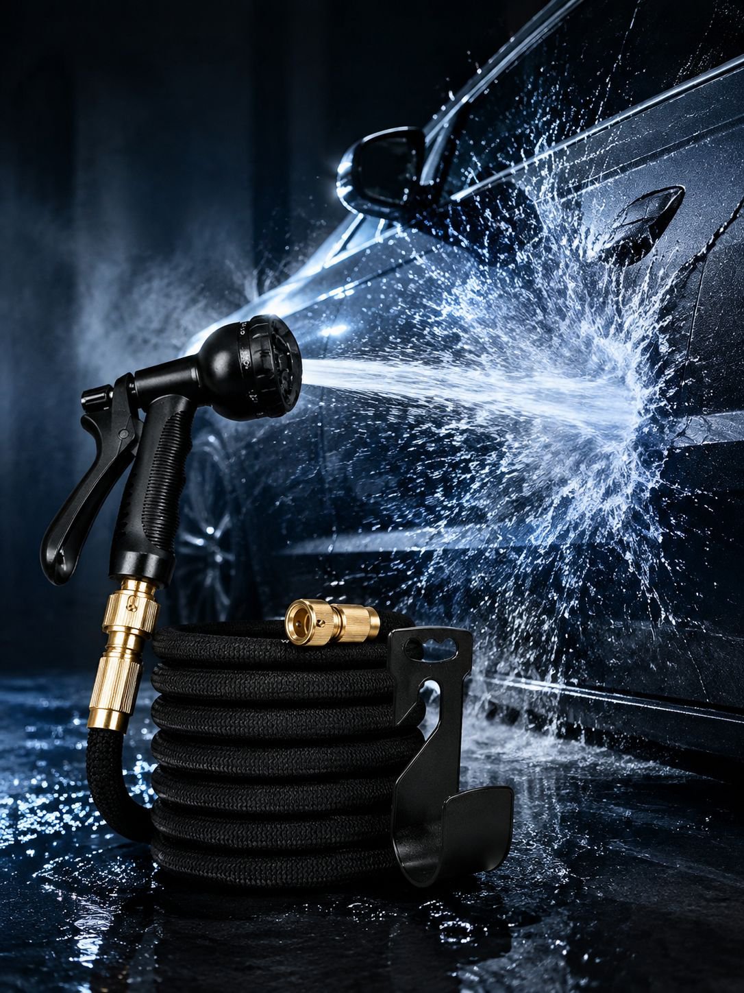 Pistolet à eau haute pression en plastique pour le lavage de voiture et de jardin, tuyau d'arrosage 