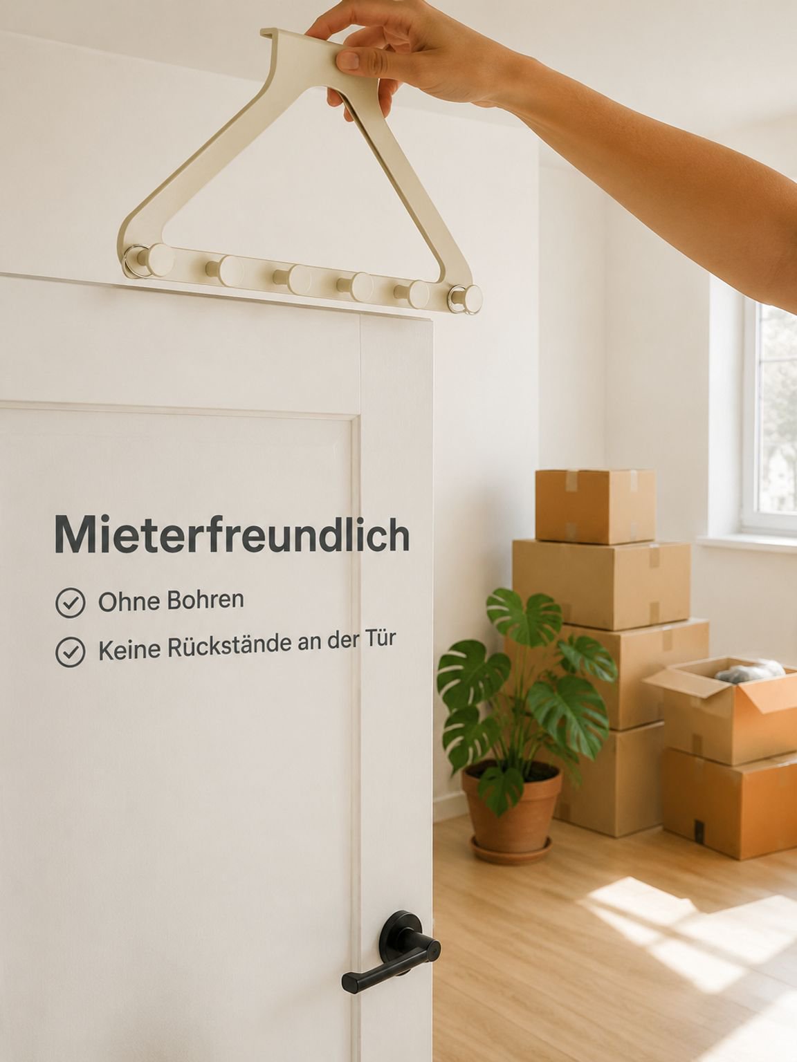 Selbstklebende Garderobe für kleine Räume