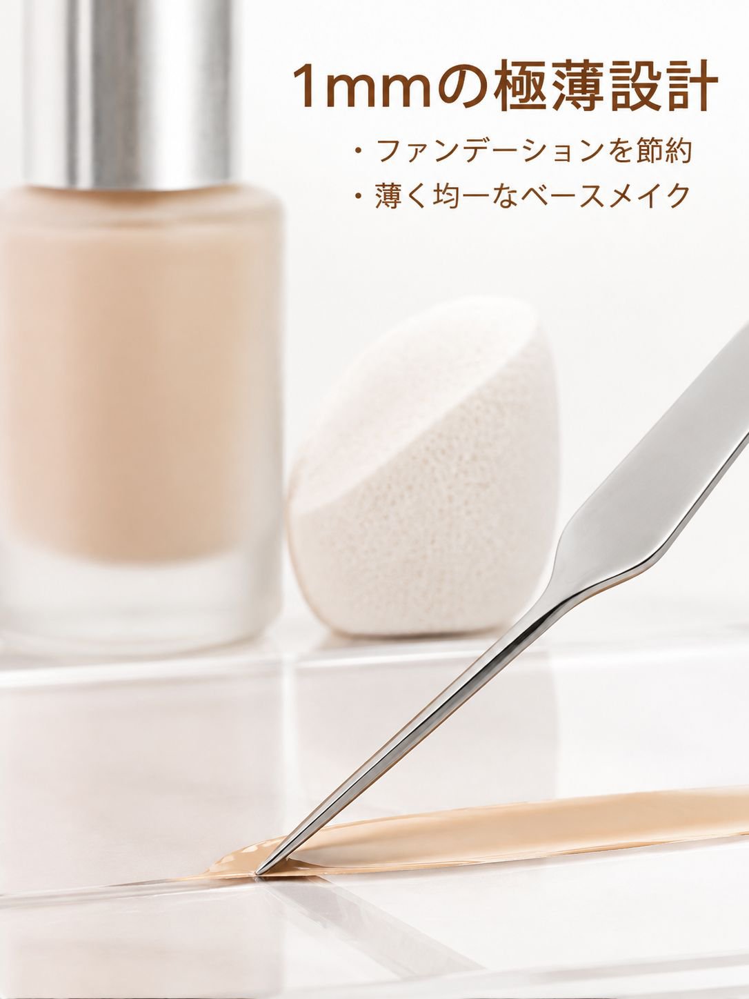 プロ用メイクツールとしてのステンレススパチュラ
