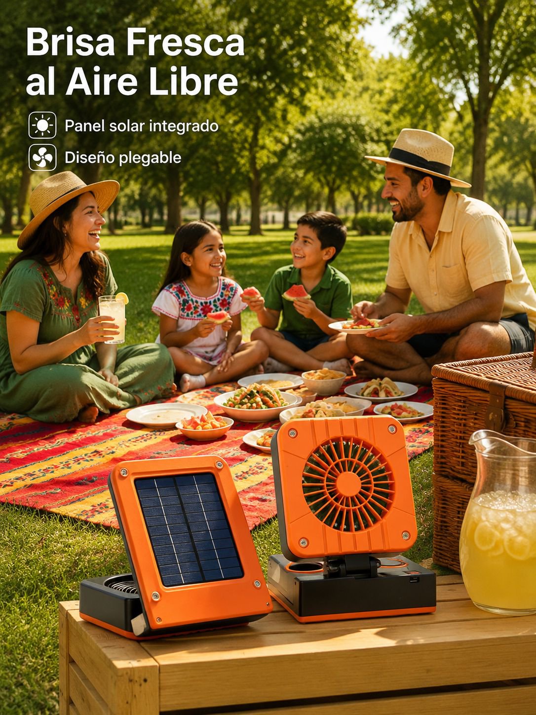 Ventilador Solar Portátil para Exteriores