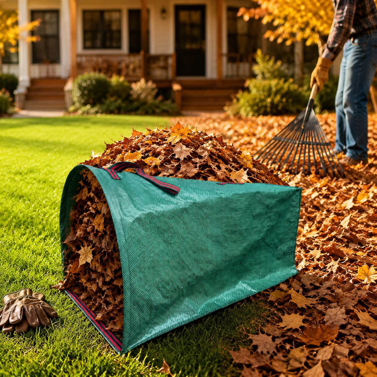 Durable outdoor leaf bag for lawn and garden