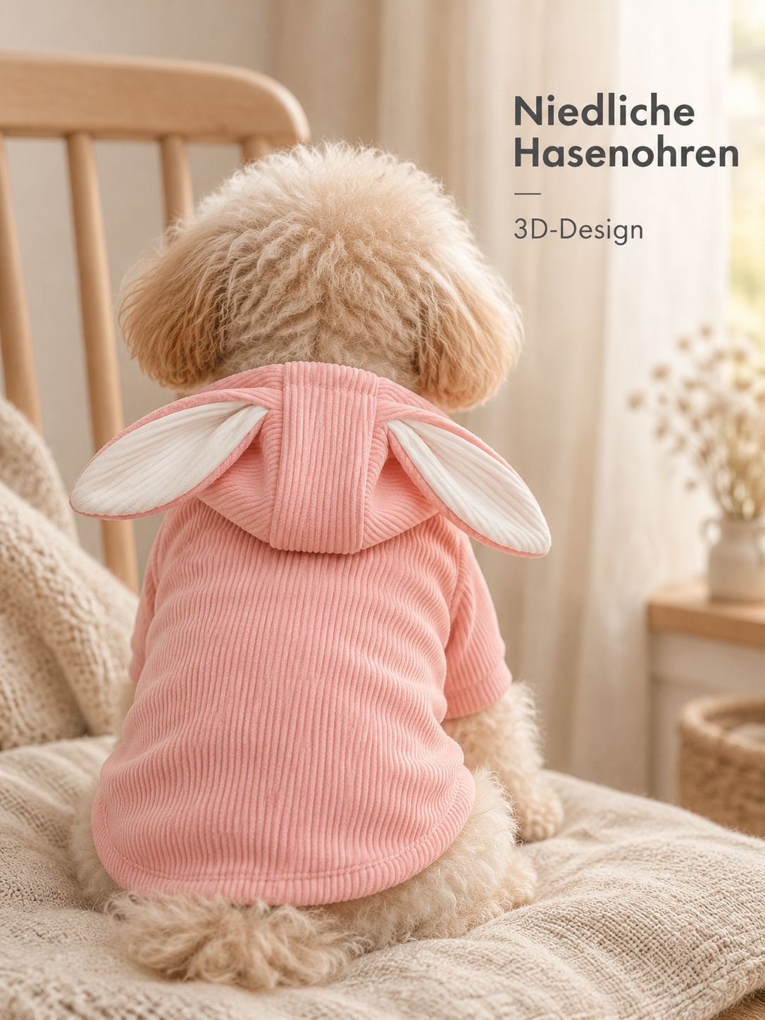 Hasenohren-Sweatshirts für Hunde, Bichons, Teddy-Hunde, Katzen-Haustierkleidung, Herbst-, Winter-, F