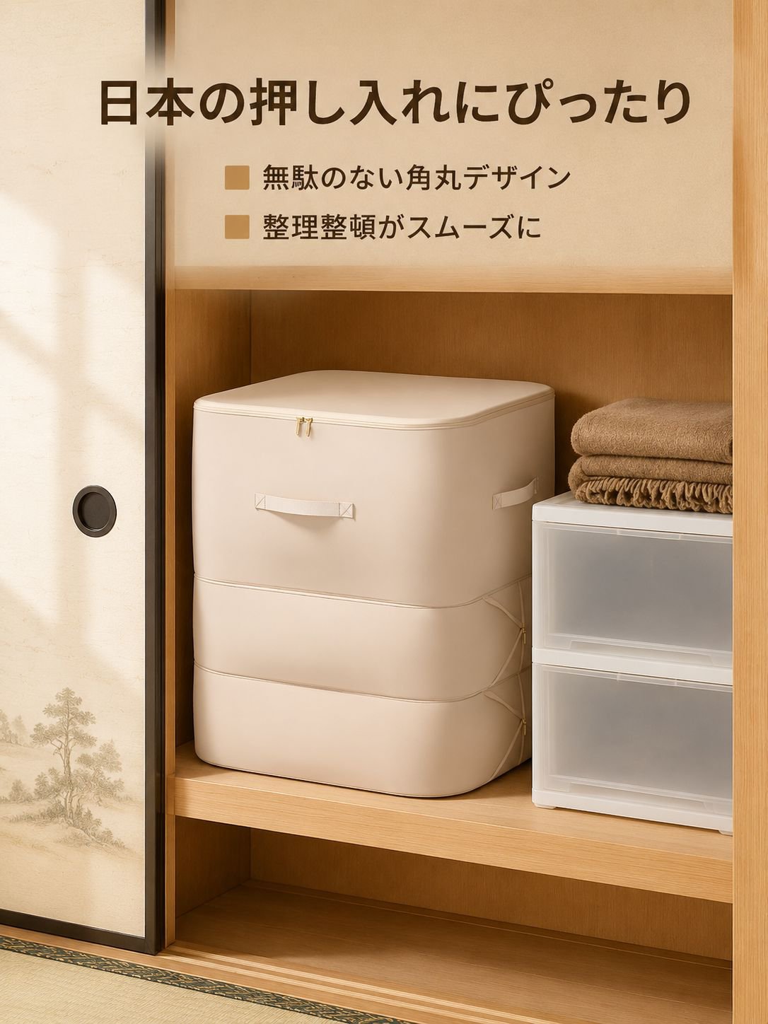 3段折りたたみ圧縮収納バッグ