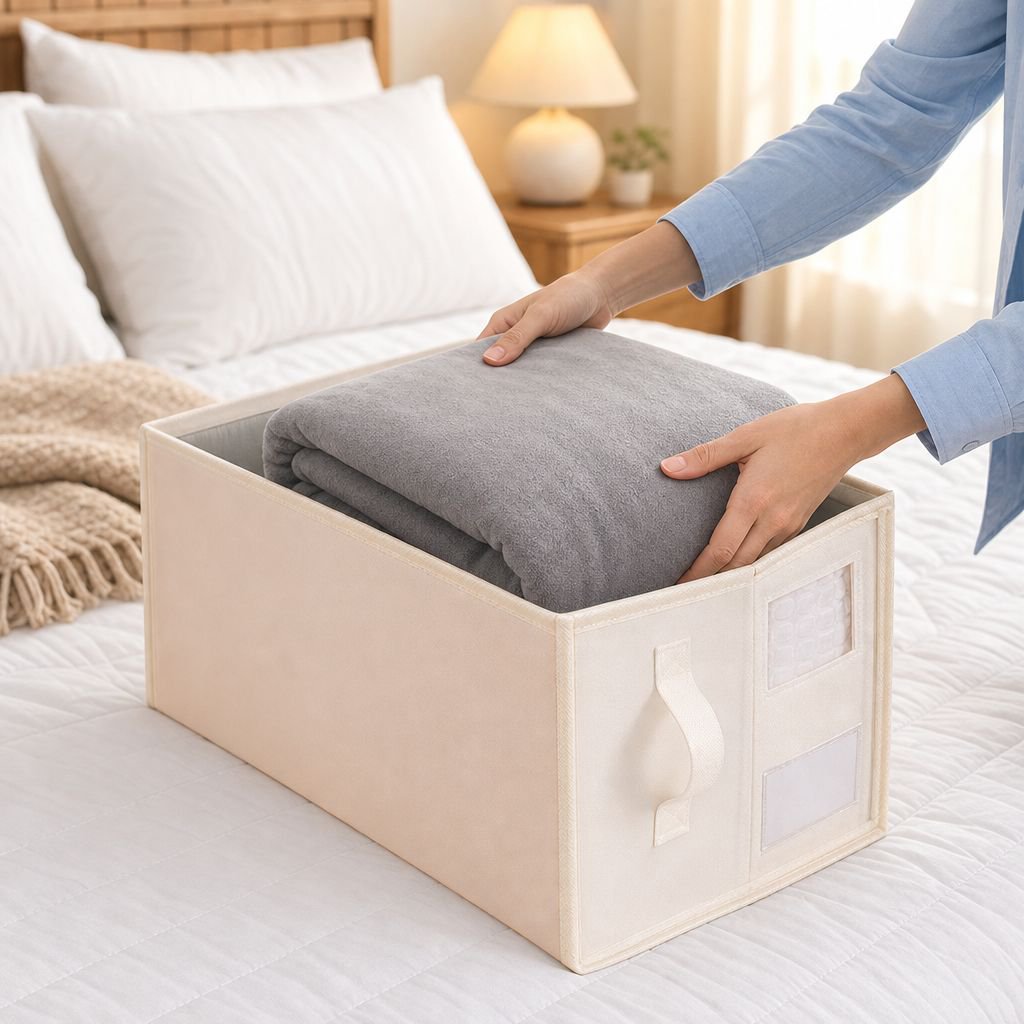 Foldable Clothes Storage Bin, Large Capacity Oxford Fabric Organizer for Home