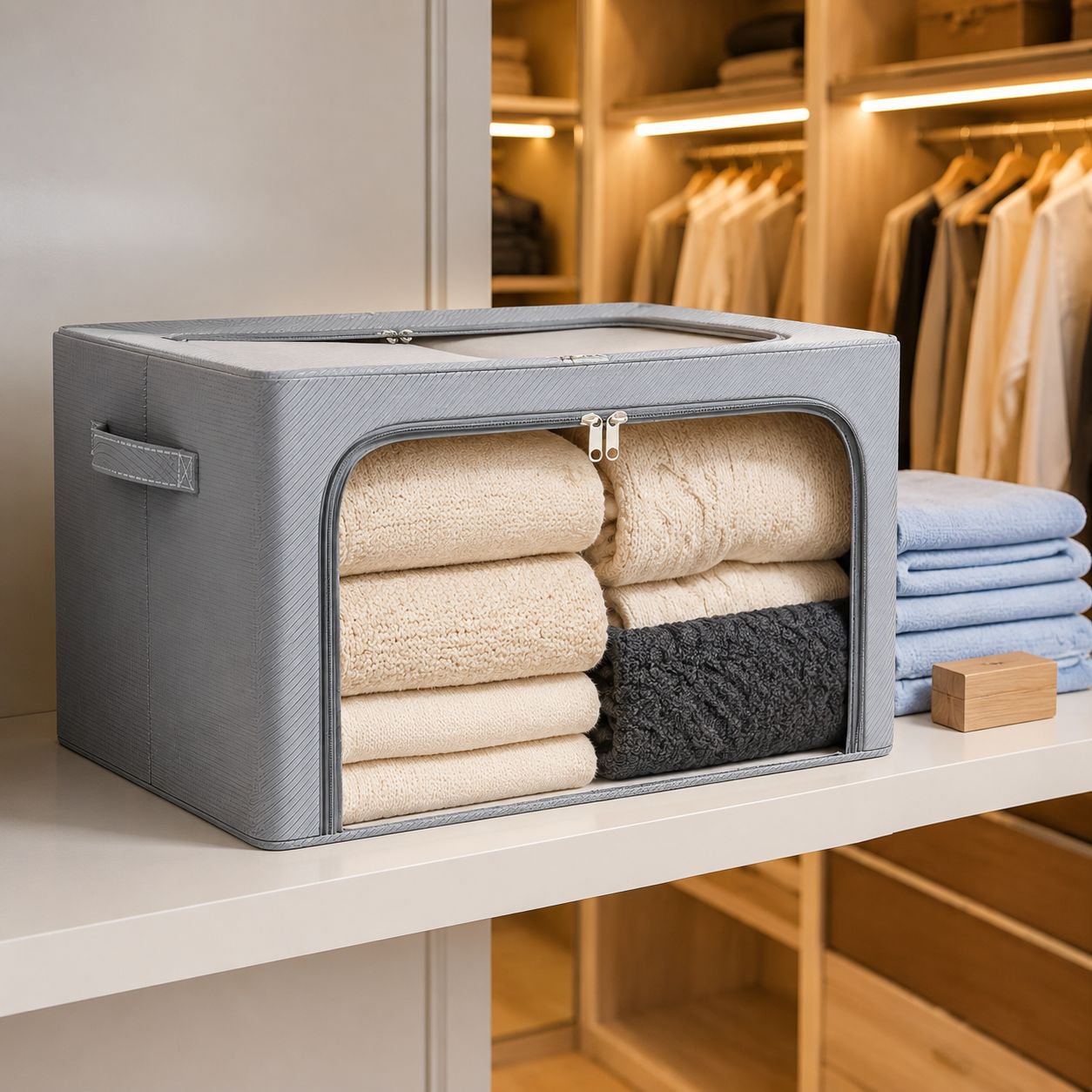 Large Capacity Foldable Wardrobe Storage Box for Home