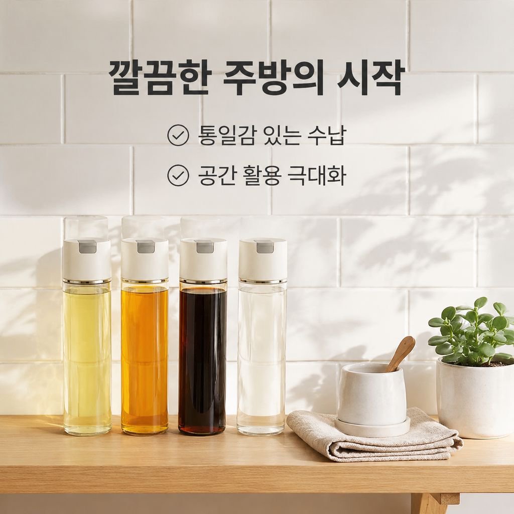 가정용 자동 개폐 누유 방지 유리 오일병