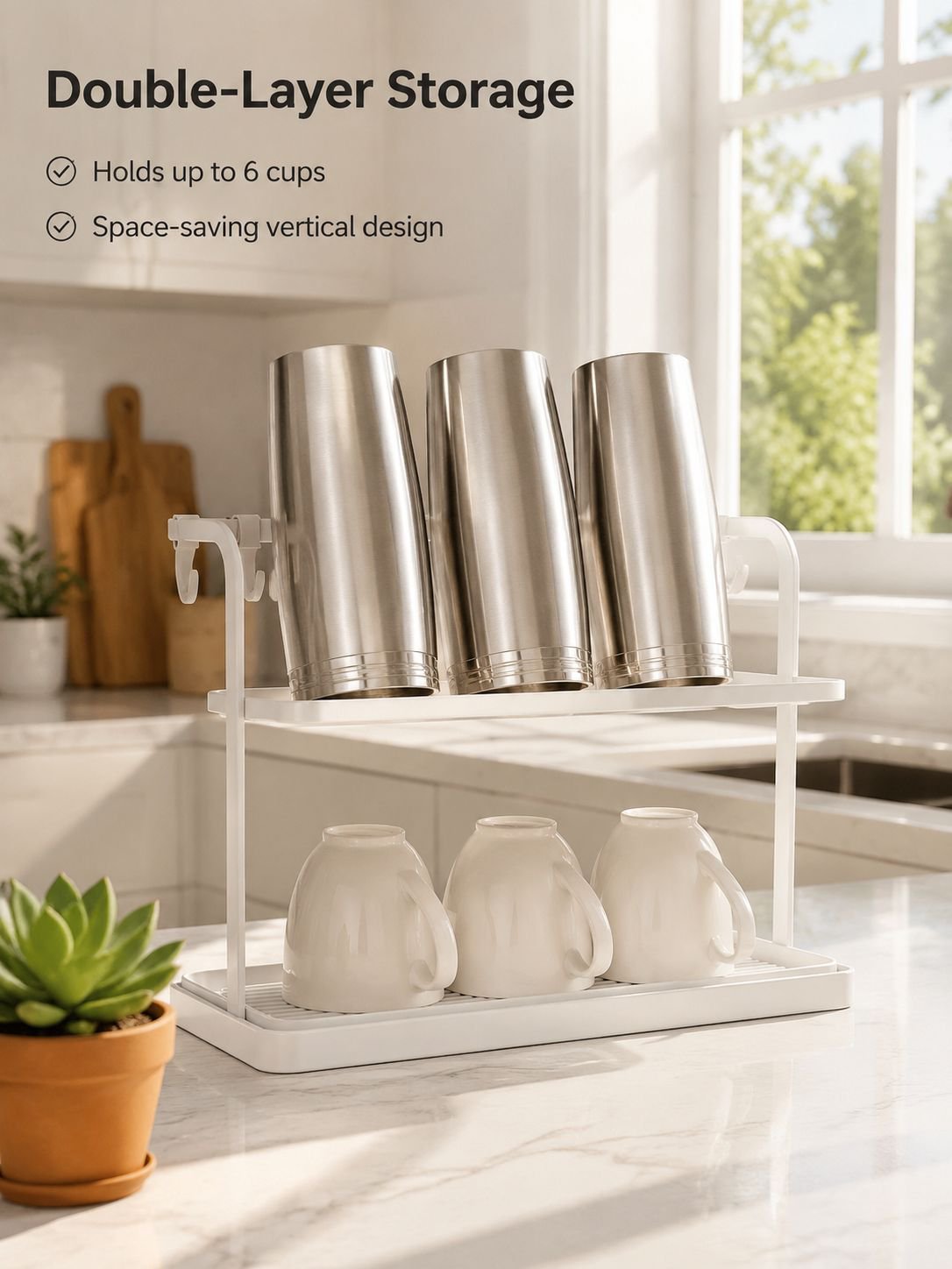 Double-layer water-cutting cup holder