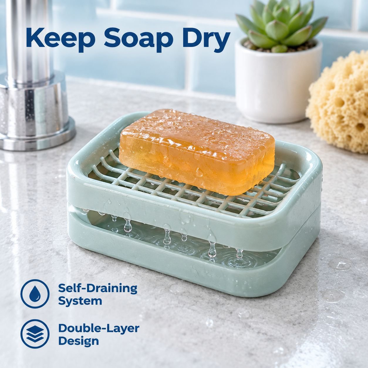 Luxury double-layer premium laundry soap draining box