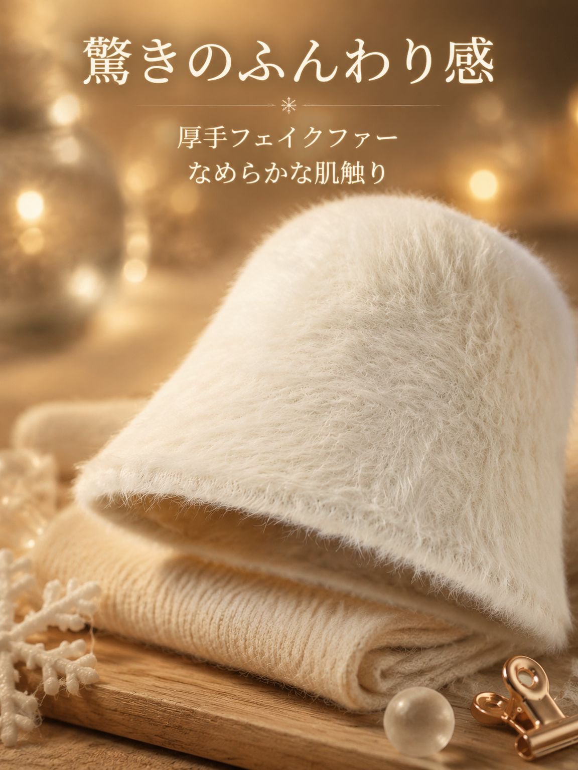 ラビットファーバケット帽子