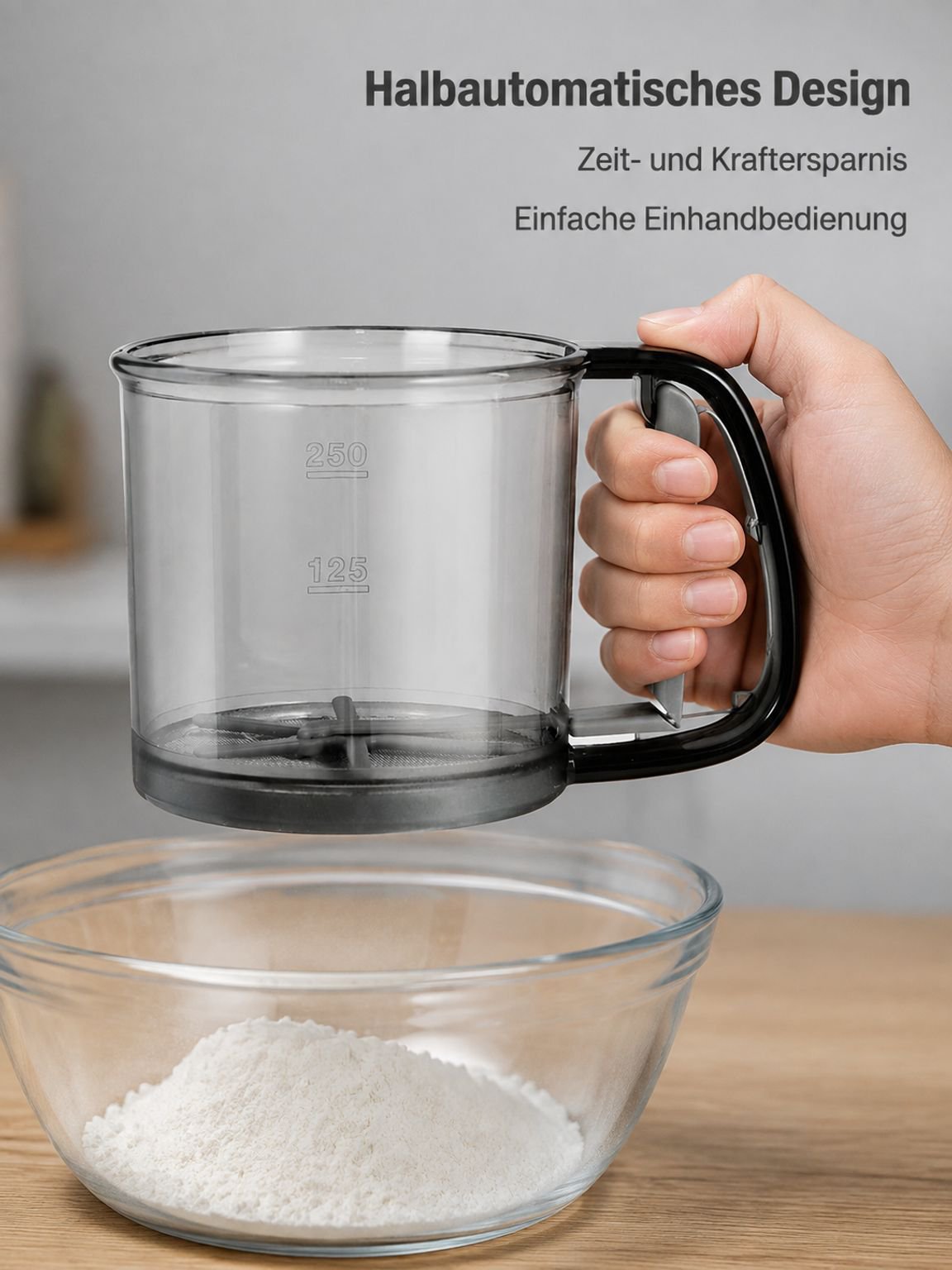 Halbautomatisches Hand-Teigsieb